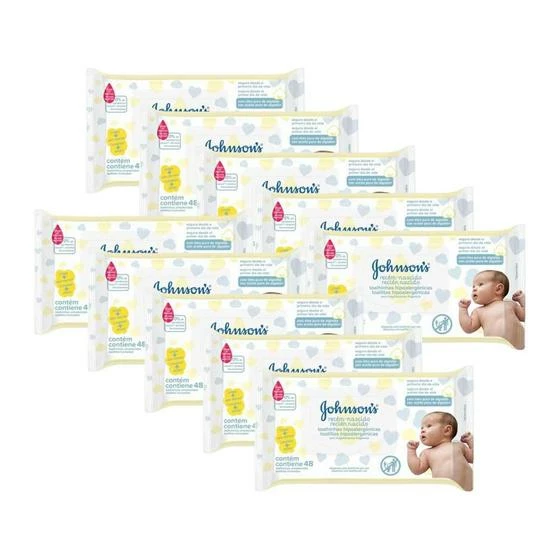Kit 480 ToalhinhaS Johnsons Baby Recém-Nascido - Johnson's Baby