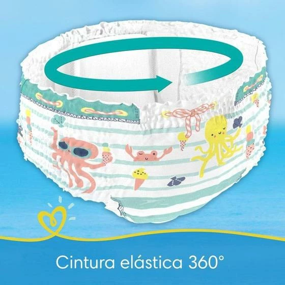 Pampers® Fraldas Pampers Splashers Baby Shark G-XG 10 Unidades - Image 5