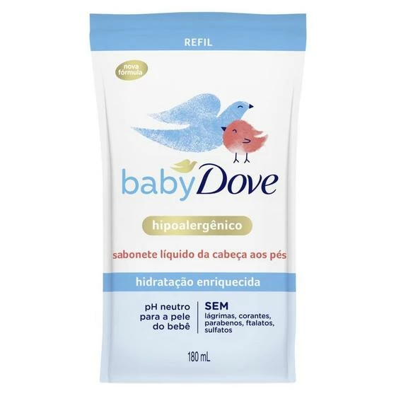 Sabonete Líquido Baby Dove Hidratação Enriquecida Refil 180ml