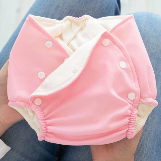 Fralda Ecologica Reutilizavel Praia Piscina Com Absorvente Para Bebe Tamanho 1 A 3 Rosa Bebê - Mais Que Baby - Image 2