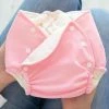 Fralda Ecologica Reutilizavel Praia Piscina Com Absorvente Para Bebe Tamanho P M G Rosa Bebe - Mais Que Baby
