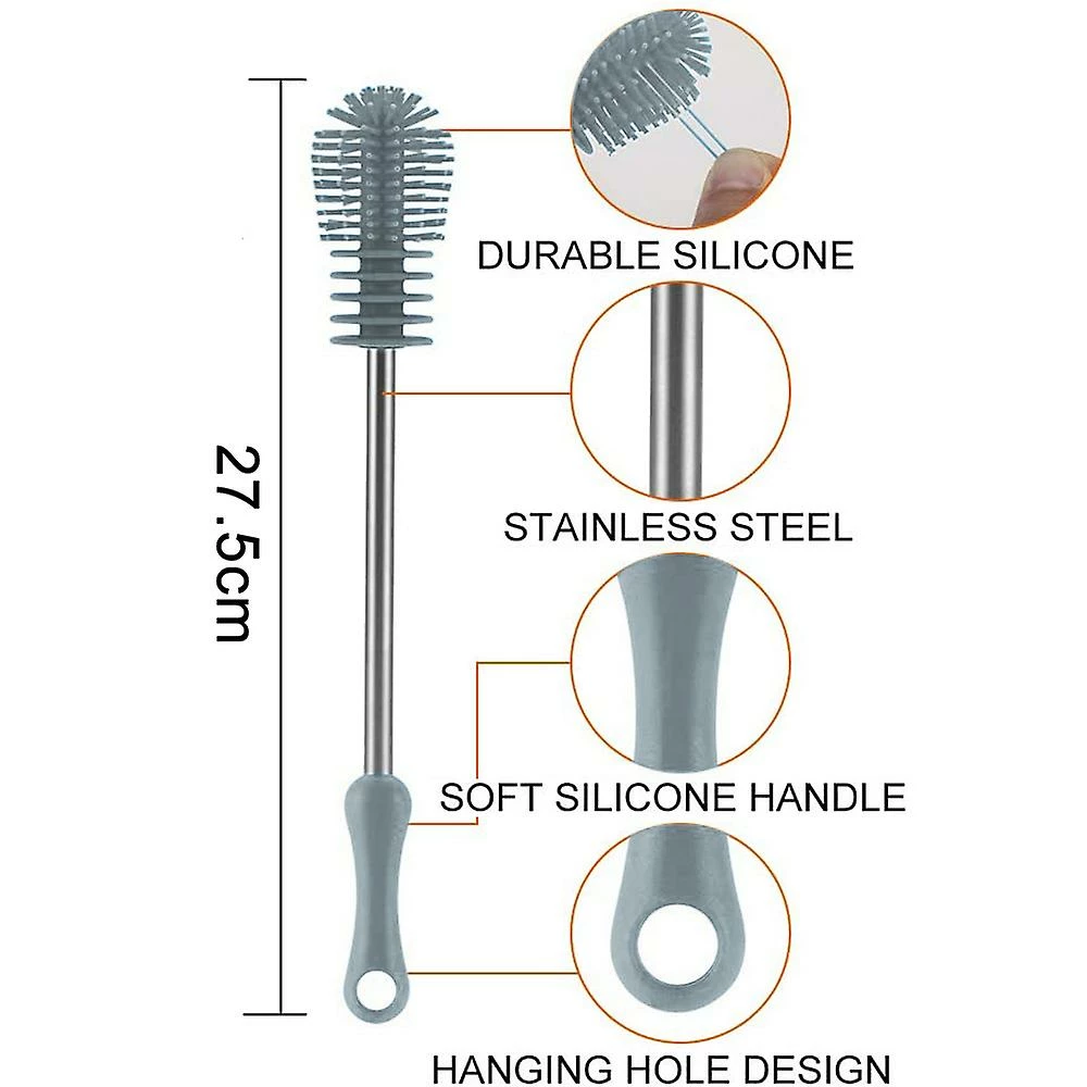 Sxbd Silicone Bottle Cleaning Brush With Long Handle, 27.5*4cm Water Bottle Cleaner For Baby Bottles, Sports Bottle, Vase, Glassware, Perfect For Smaller D - Image 3