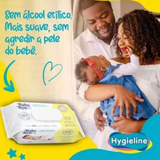 Kit 3 Toalhas Umedecidas Baby Byn RN 100 Folhas Hygieline - Baby Blass - Image 3