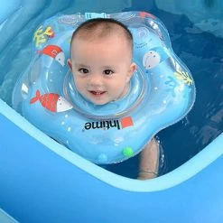 Perfet Cute Baby Float Neck Ring Safety Pvc Inflatable Swimming Bathing Neck Circle