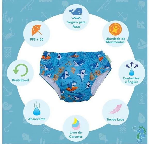 Fralda De Piscina Reutilizável Baby Shark - ECOEPLAY - Image 4