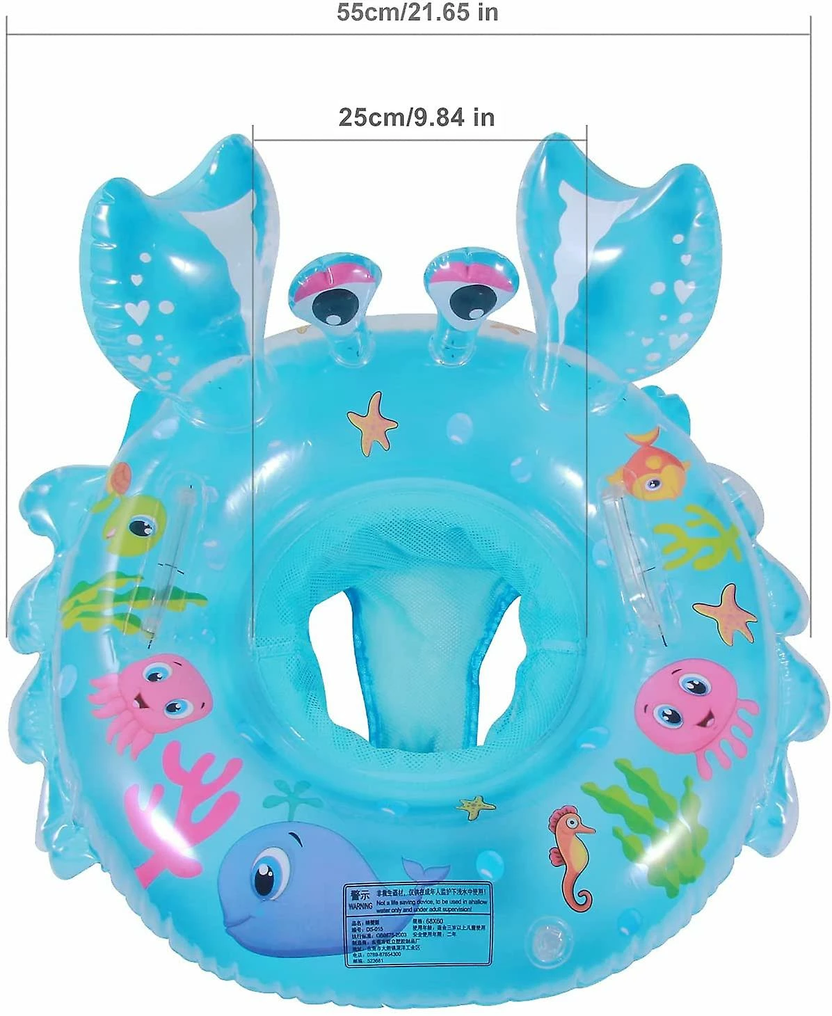 AcserGery Baby Pool Float, Crab Shaped Baby Dolphin Inflatable Seat, Kids Floating Swimming Ring - Image 2