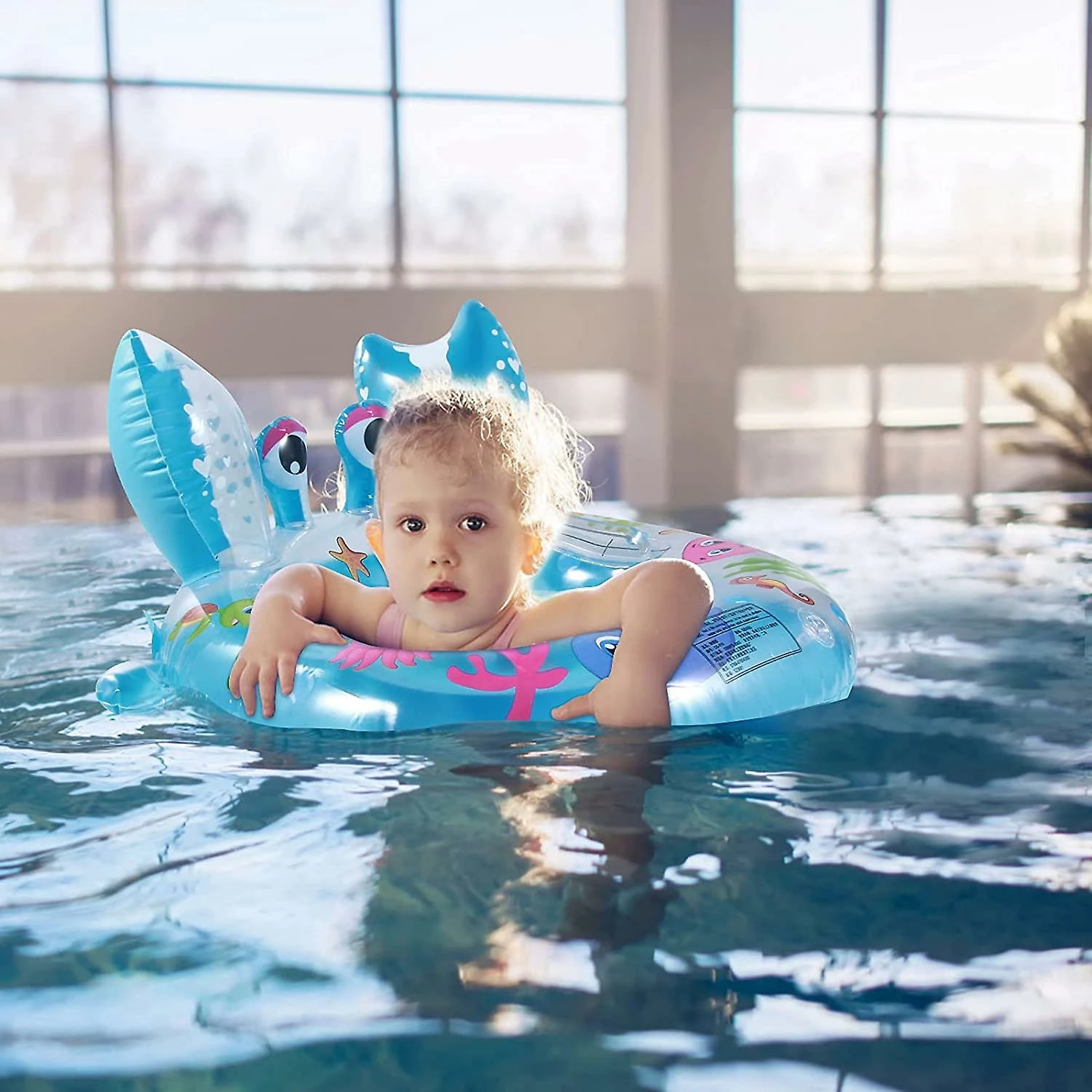 AcserGery Baby Pool Float, Crab Shaped Baby Dolphin Inflatable Seat, Kids Floating Swimming Ring - Image 4