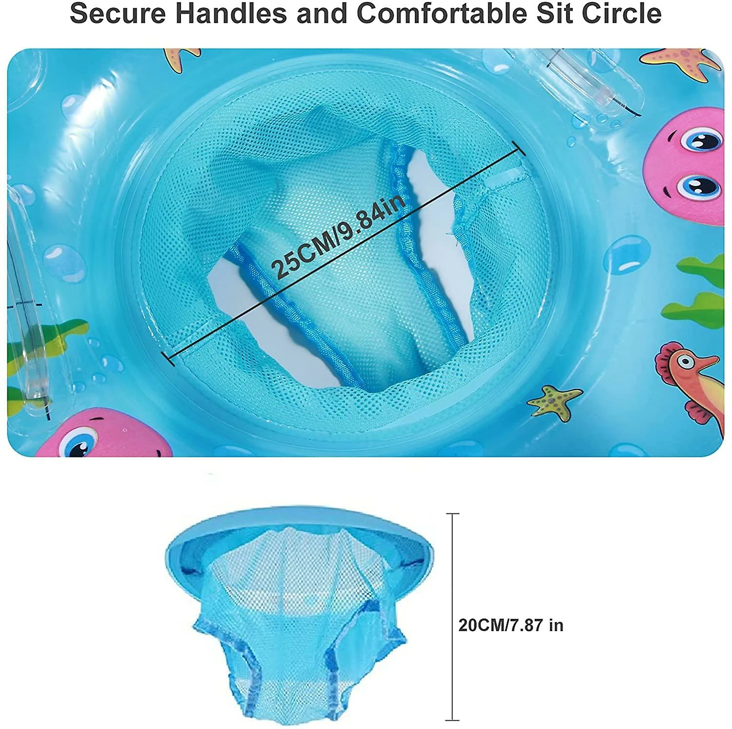 AcserGery Baby Pool Float, Crab Shaped Baby Dolphin Inflatable Seat, Kids Floating Swimming Ring - Image 5