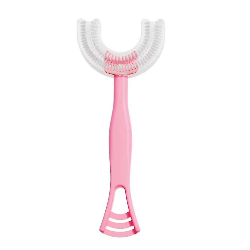 Unbranded 2pcs Baby Toothbrush Children 360 Degree U-shaped Child Toothbrush Soft Silicone Baby Brush