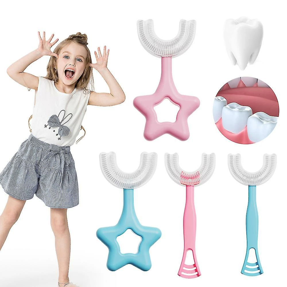 Unbranded 2pcs Baby Toothbrush Children 360 Degree U-shaped Child Toothbrush Soft Silicone Baby Brush - Image 2