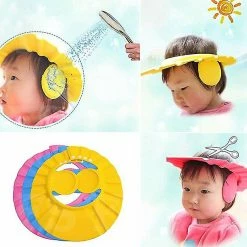 Unbranded 2pcs Baby Kids Waterproof Shower Cap Hair Wash Bath Soft Protect Shield Hat