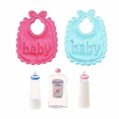 Unbranded New 1:12 Baby Bottles Shampoo Bib Set Doll House Miniature Nursery Accessory