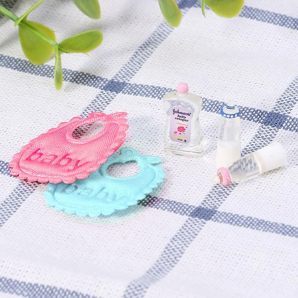 Unbranded New 1:12 Baby Bottles Shampoo Bib Set Doll House Miniature Nursery Accessory - Image 2