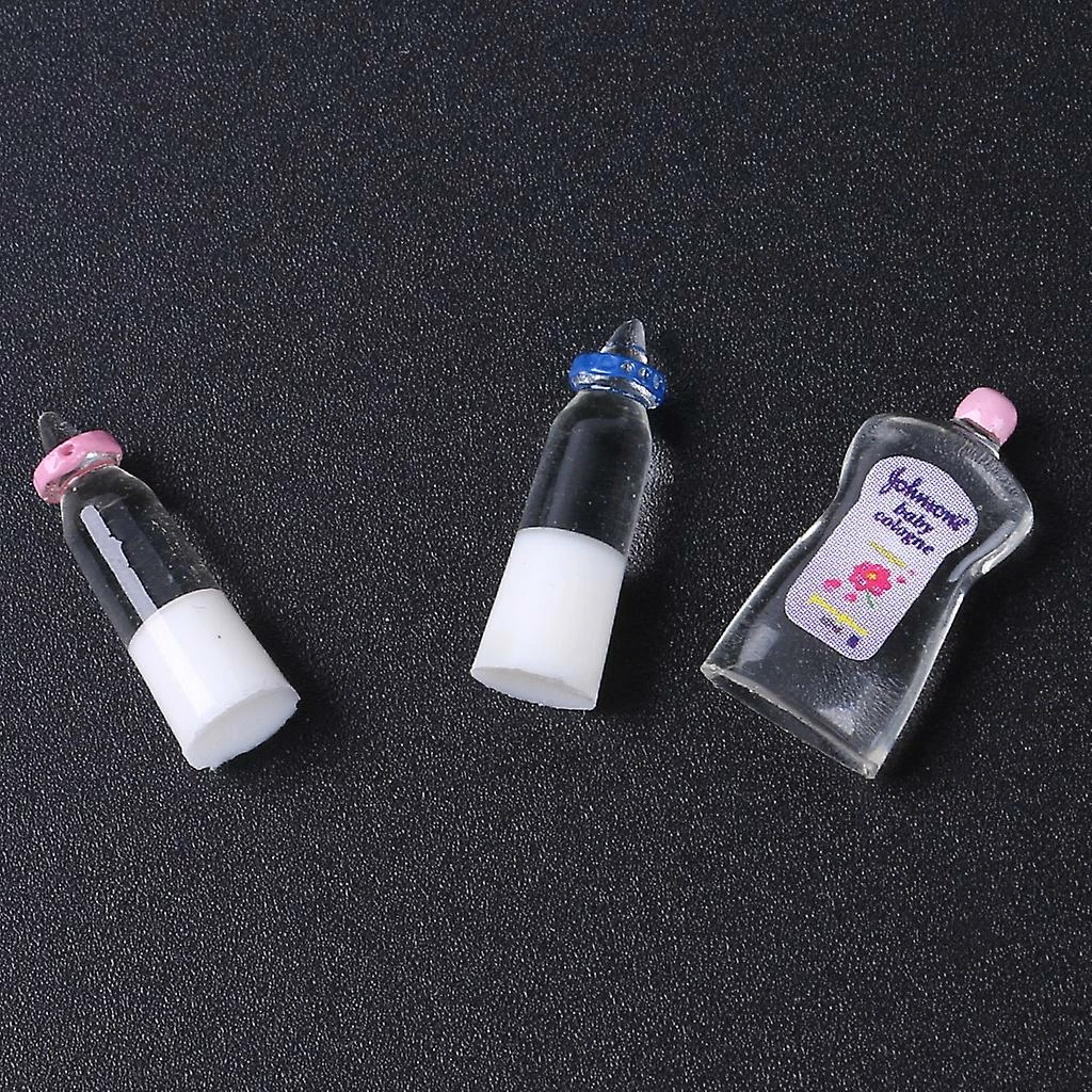 Unbranded New 1:12 Baby Bottles Shampoo Bib Set Doll House Miniature Nursery Accessory - Image 3