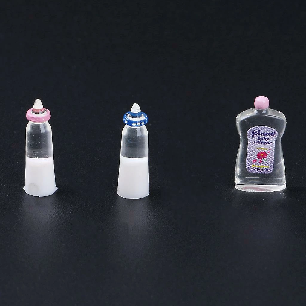 Unbranded New 1:12 Baby Bottles Shampoo Bib Set Doll House Miniature Nursery Accessory - Image 4