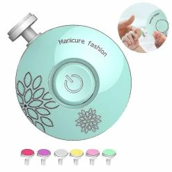 Unbranded Baby Electric Nail File Safe Clippers With 6 Grinding Pads Trim Polish