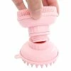 Unbranded Double Head Silicone Shampoo Brush With Shampoo Dispenser Shower Massage Brush Baby Adult Pet New (pink)