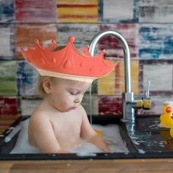 Phwj Baby Shower Caps Kids Hair Washing Shield Adjustable Crown Hair Washing Shampoo Shield Baby Bath Visorred