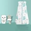 Baby Sleep Bag, Unissex Babies's Cotton Sleeveless Sleepbag Wearable Blanket 100% Algodão Swaddle Transition Sleeping Bag