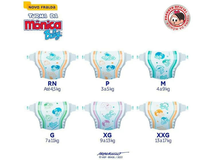 Fralda Turma Da Mônica Baby Tam. G - 7 A 11kg 44 Unidades - Image 5