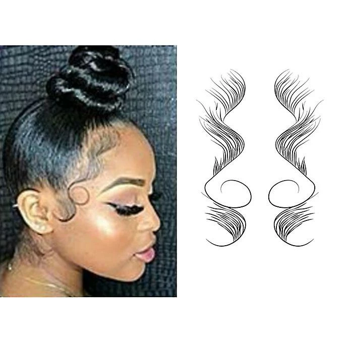 XD Baby Hair Tattoo Stickers Temporary For Women Girls Fashion Hair C - Image 4