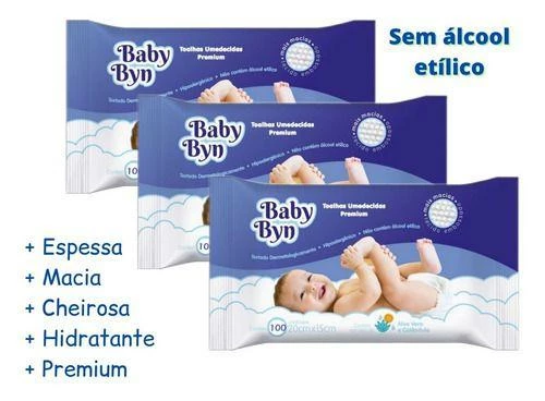 12 Pacotes Lenço Umedecido Baby Byn Premium 1200 Toalhinhas - Image 6