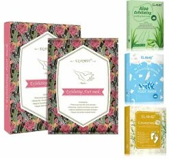 Unbranded 3 Pair Ginseng/ Rose/ Lemon/ Milk Feet Peel Mask, Foot Peeling Mask Removes Calluses , Dead And Dry Skin, Like Baby Soft Feet, Feet Scrub Mask, Exfoli