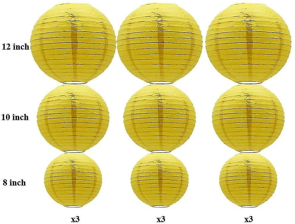 WOSAWE Round Hanging Paper Lanterns Decorations For Party Wedding Birthday Baby Showers Supplies, 12'', 10'', 8'', 9 Pack - Image 2