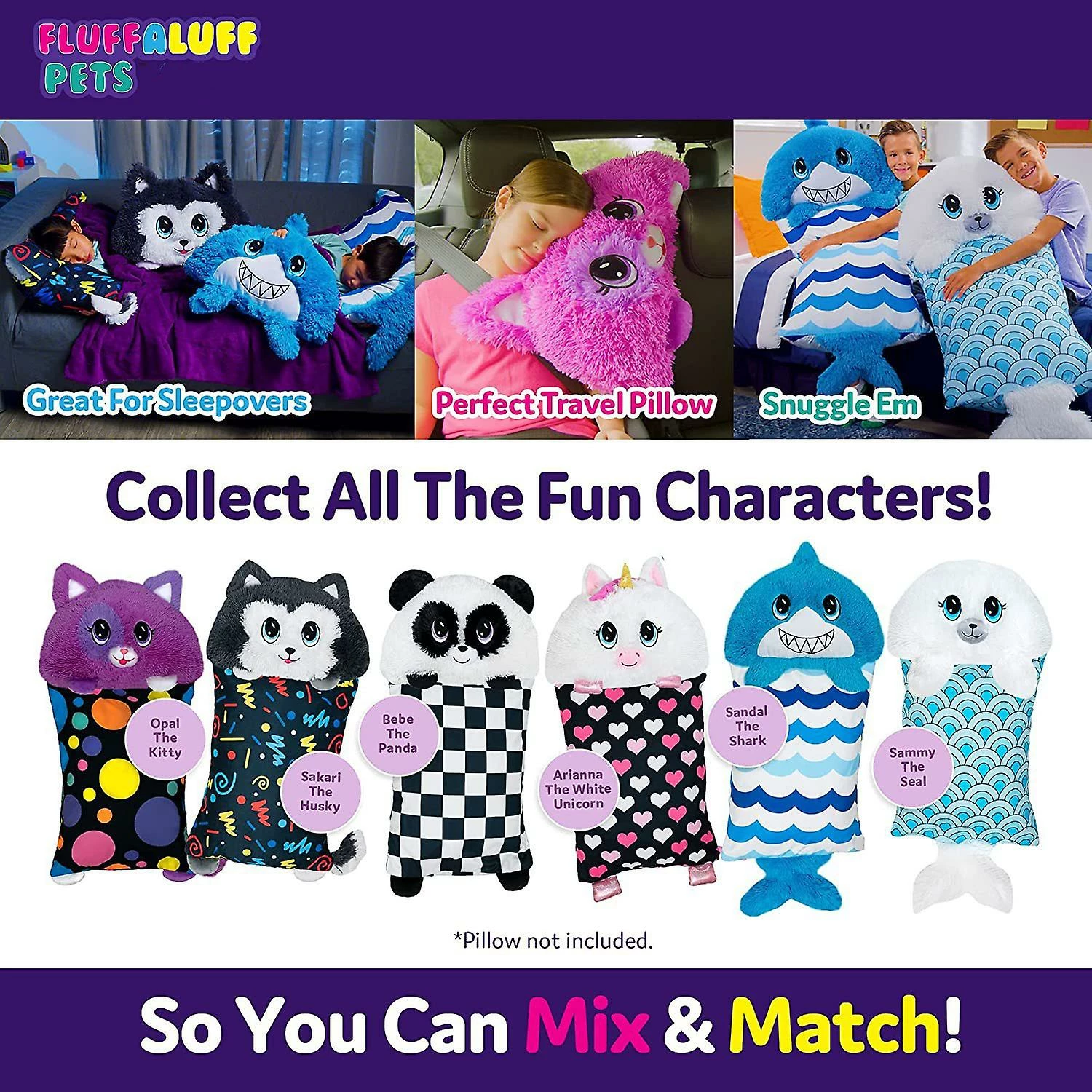 WOSAWE Fluffaluff Pets Baby Pillow Cover Soft Kid Children Pillowcase Cushion Case Animal Cartoon Pillow Cushion For 1 To 40 Years Old - Image 2