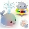 Unbranded Baby Bath Toys With Music Space, Water Spray Bath Sprinkler Toy For Kids Led Light Up Toddler Infant Whale Bathtub Toy For Bathtime Gift(gray)