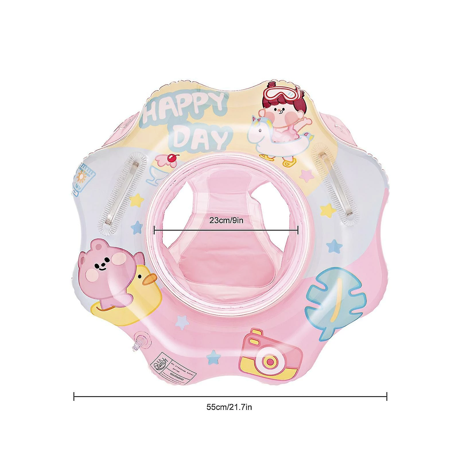 Unbranded Swim Ring Sponge Base For 1-5 Year Old Baby With Dual Handle Pool Float 190g Multicolor Ocean Style Colorful Inflatable - Image 5