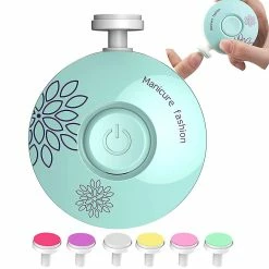 Wonderful Baby Electric Nail File Safe Clippers Com 6 Pastilhas De Moagem Trim Polish