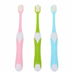 HSKMALL 15X1.1cm Assorted Color Toothbrushes 3pcs Baby Toothbrush Bristles Nursing Brush Children Cleaning T