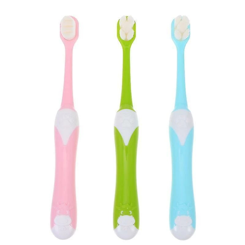 HSKMALL 15X1.1cm Assorted Color Toothbrushes 3pcs Baby Toothbrush Bristles Nursing Brush Children Cleaning T - Image 2