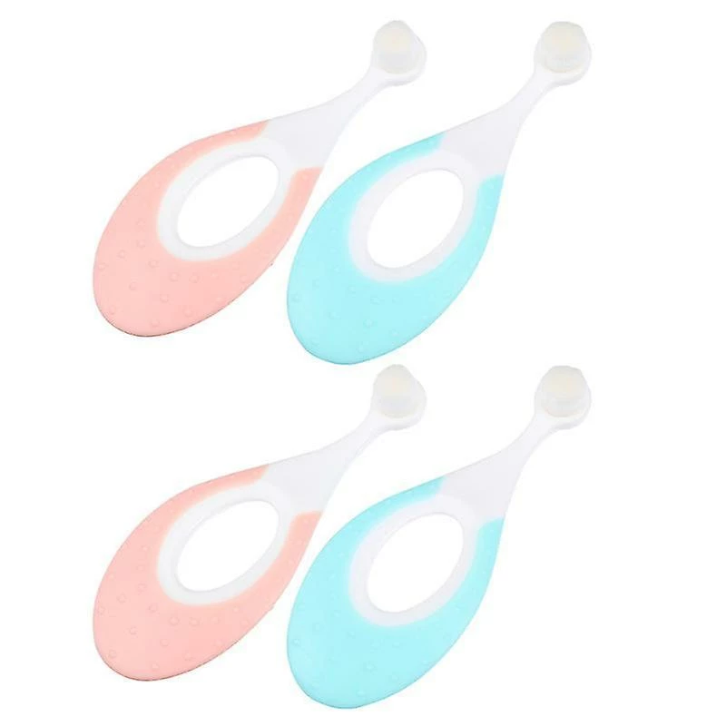HSKMALL 10.5X4x1.5cm Assorted Color Toothbrushes 4pcs Newborn Baby Toothbrushes Training Toothbrush For Kids