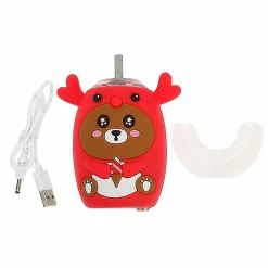 HSKMALL 10X6cm Red Toothbrushes 1 Set U Shape Automatic Toothbrush Automatic Tooth Cleaning Tool Baby Cleane