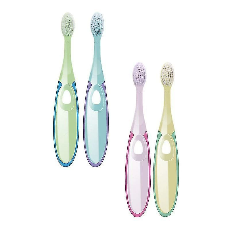 HSKMALL 13.5X2.2cm Assorted Color Toothbrushes 4pcs Kids Toothbrushes Baby Teeth Cleaning Brush For Children - Image 2