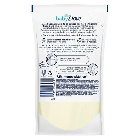 Sabonete Líquido Glicerina Baby Dove Hidratação Glicerinada 180ml Refil - Image 3