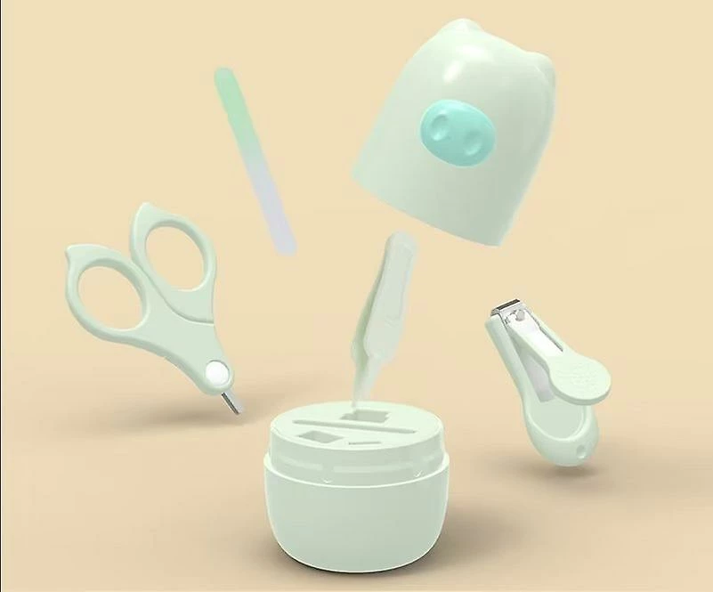 Wabjtam Baby Nail Set, 4 In 1 Baby Nail Care Set, Baby Nail Clippers, Scissors, Baby Nail File And Tweezers For Baby Boys And Girls (green) - Image 2