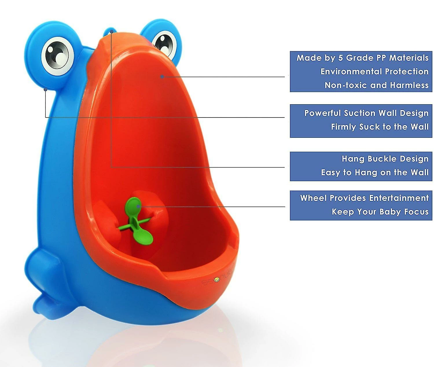 Unbranded Boy's Baby Urinal - Cute Frog Standing Potty Training Urinal For Pee Trainer With Funny Aiming Target - Blue - Image 4