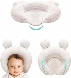 Rtopr Muitor Soft Baby Nursery Pillows Unisex Newborns Head Shaping Infant Support Sleeping Head Sleep Sleep Pillows With Bear Ears (bege),,ssxjv