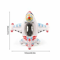 Unbranded Baby Float Seat Boat, Inflatable Aeroplane Motorboat With Steering Wheel Floating Swim Ring For Children Aged 1-4 Years