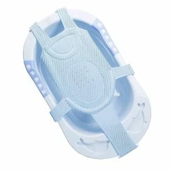 Wabjtam Baby Bath Cushion Nonslip Newborn Bathtub Seat Adjustable Infant Bathing Support Mat Baby Shower Bathtub Sit Up Mesh Bathtub Slingblue