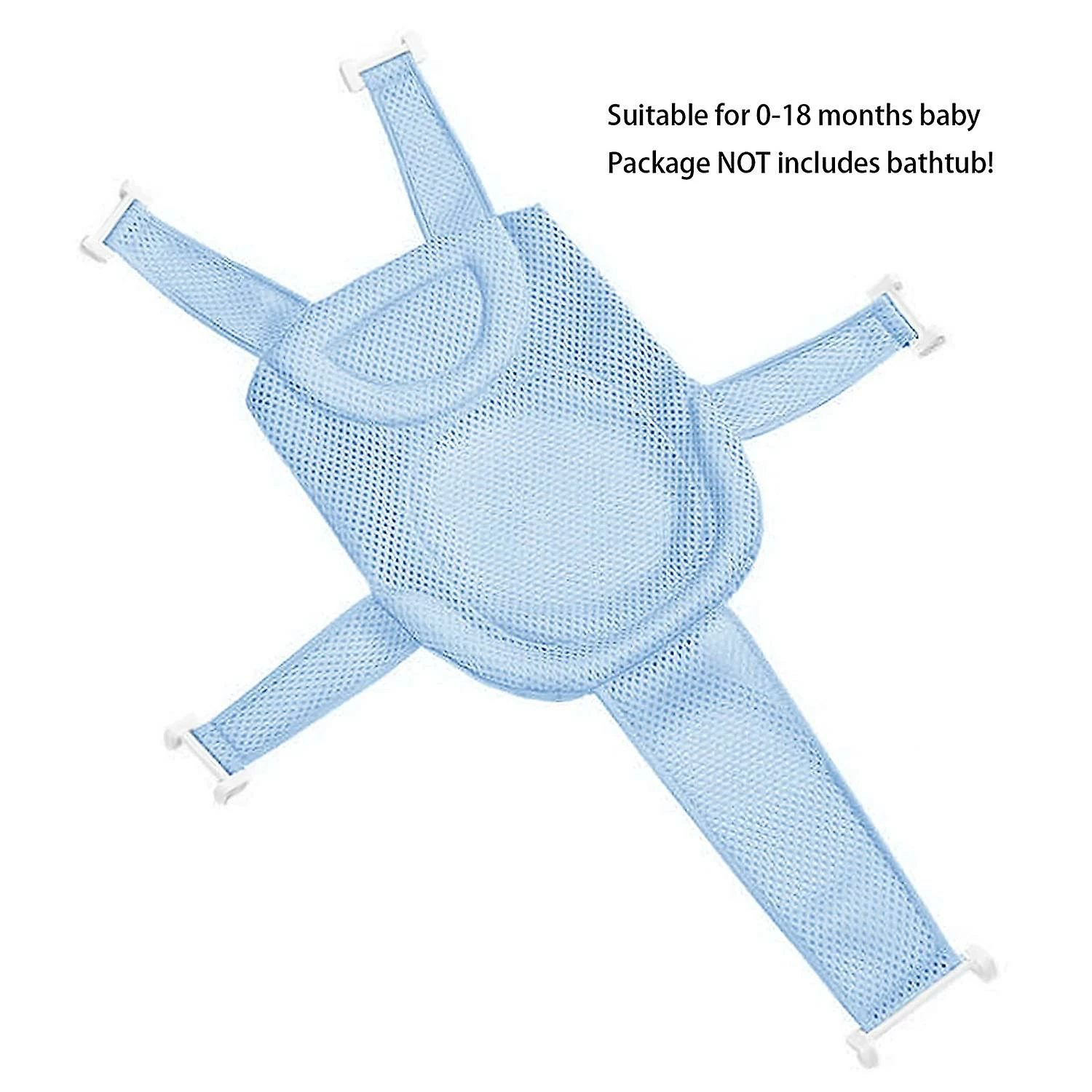 Wabjtam Baby Bath Cushion Nonslip Newborn Bathtub Seat Adjustable Infant Bathing Support Mat Baby Shower Bathtub Sit Up Mesh Bathtub Slingblue - Image 3