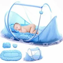 Unbranded Baby Travel Cot, Pop Up Travel Cot For Baby Foldable Cot --blue