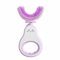 Renekton Cartoon Handheld 360 Degree U-shaped Baby Toothbrushes Soft Silicone Teeth Brush