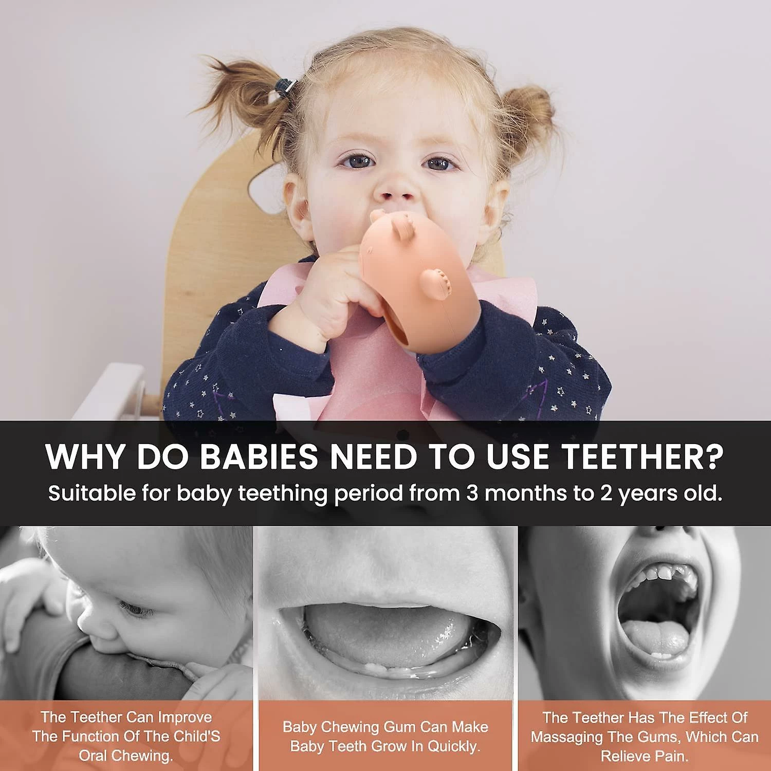 Unbranded Silicone Baby Teeth Toy For Babies 3 Months+, Anti-drop Silicone Baby Mittens Teeth For Tooth Pain Relief, Baby Chew Toys For Sucking Needs, Bpa Free1 - Image 3