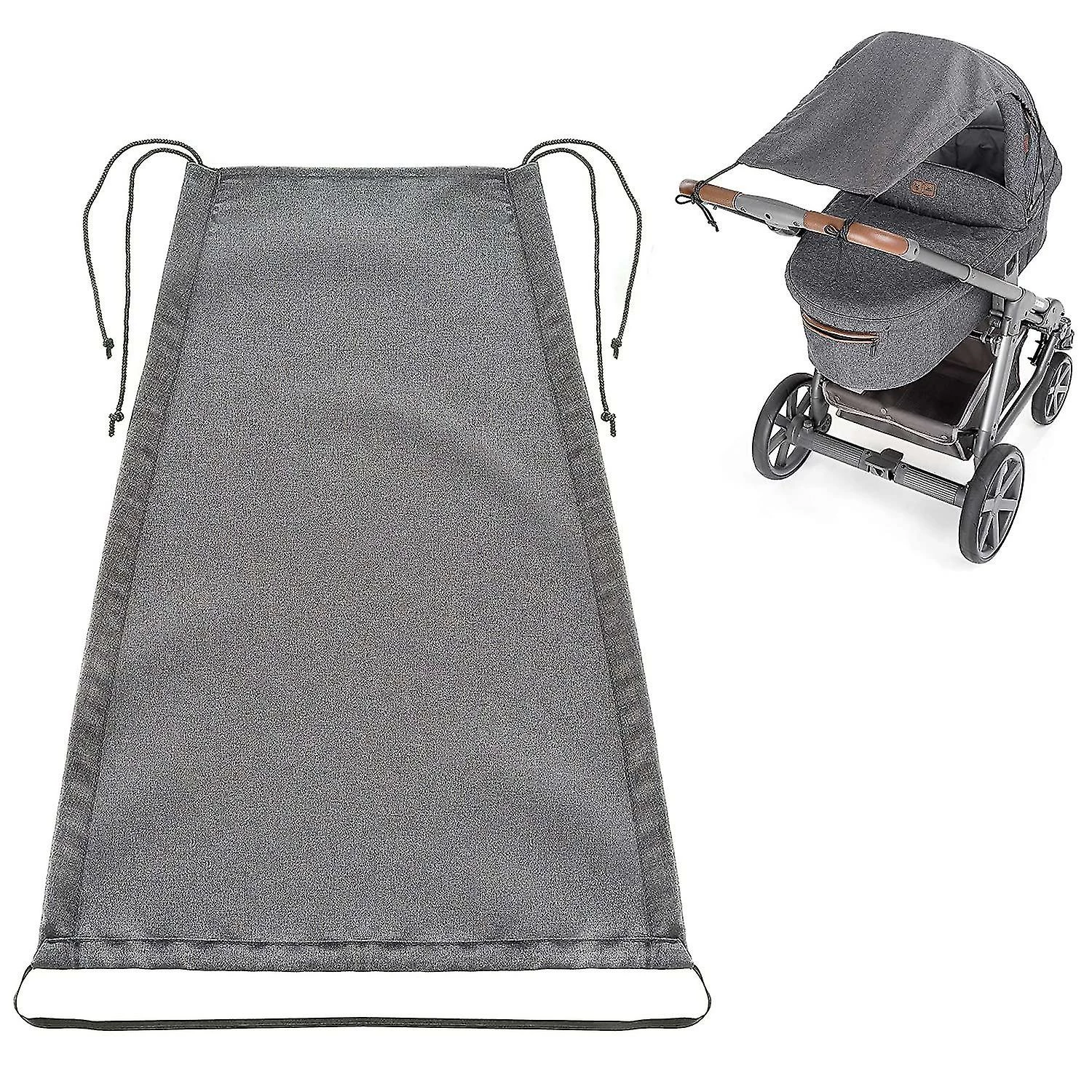 NINEFOX Universal Awning For Prams, Baby Baths - Tear-resistant Sun Protection With Uv Protection Coating 50+ And Roller Blind Function - Melange Grey