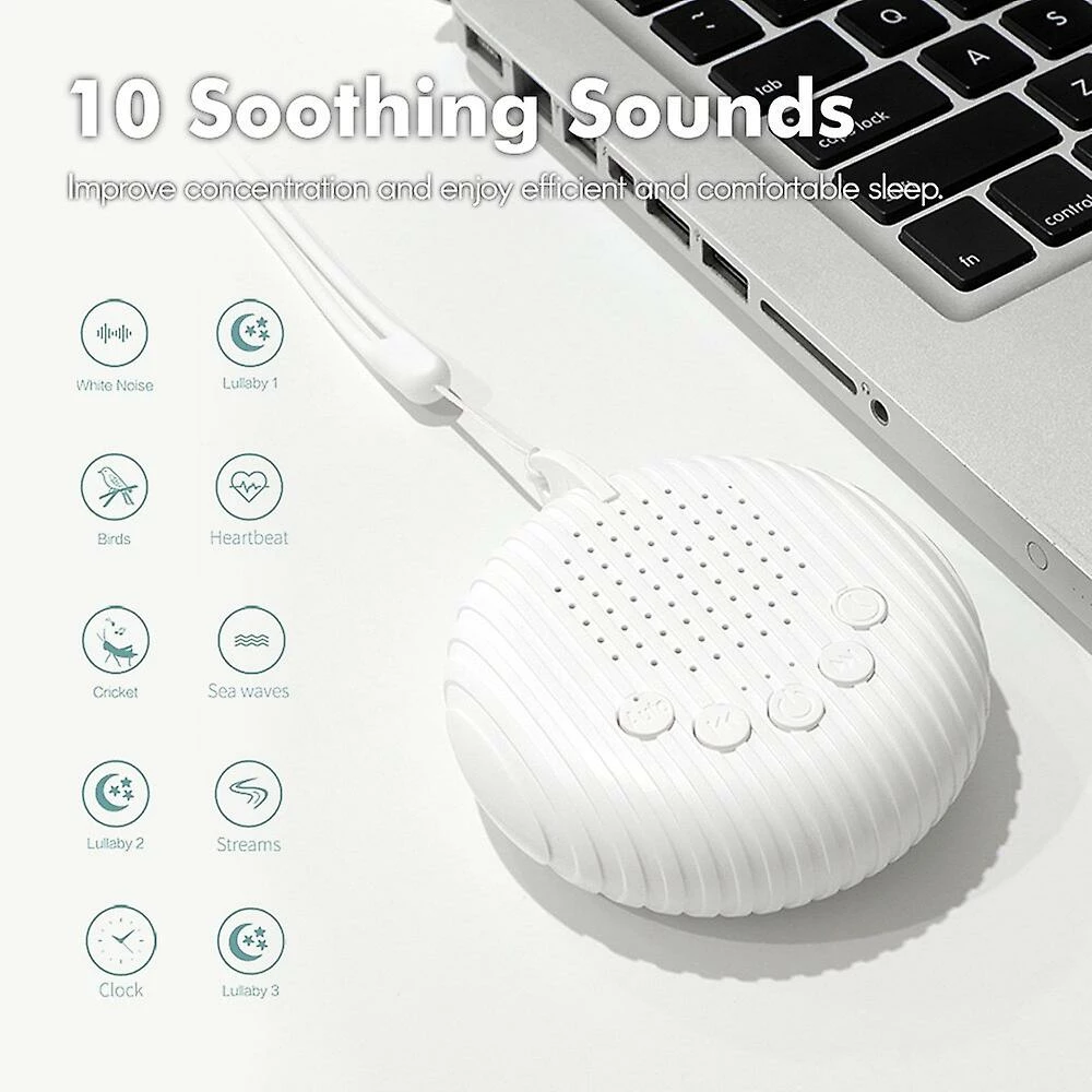 Unbranded Portable Baby Sleep Machine White Noise Sound Machine 10 Soothing Sounds 15/30/60min Timer Volume Adjustable Usb Rechargeable - Image 2
