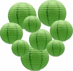 Unbranded Round Hanging Paper Lanterns Decorations For Party Wedding Birthday Baby Showers Supplies, 12'', 10'', 8'', 9 Pack